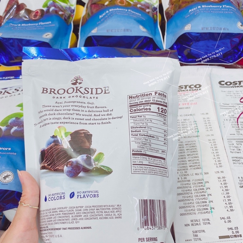 Socola Brookside việt quất Dark Chocolate Blueberry hàng bay air