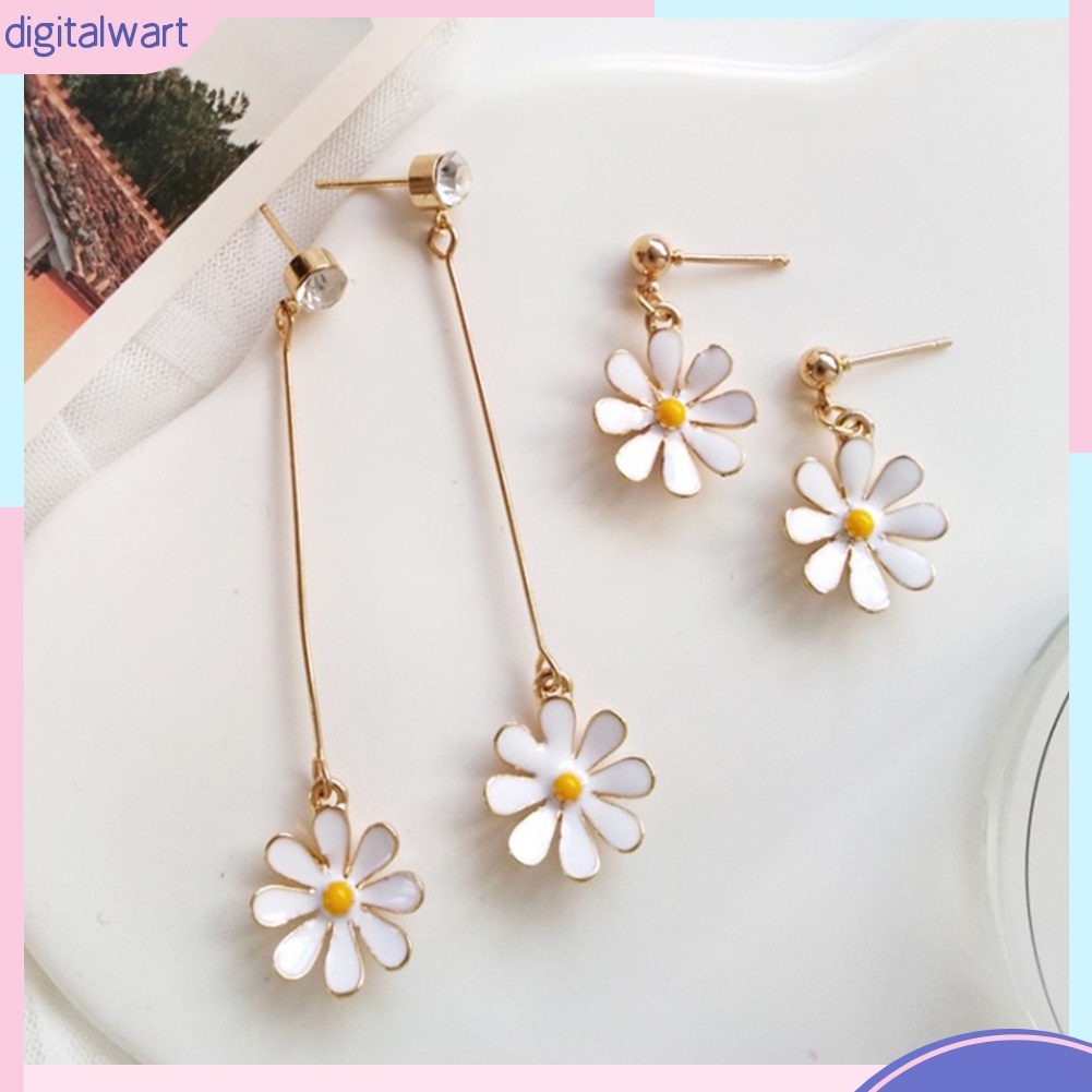 Đôi Bông Tai Dáng Dài Hình Hoa Hướng Dương Xinh Xắn Cho Nữ