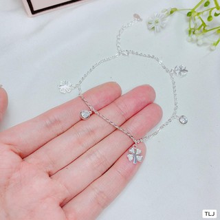 Lắc chân bạc Ý hình cỏ 4 lá