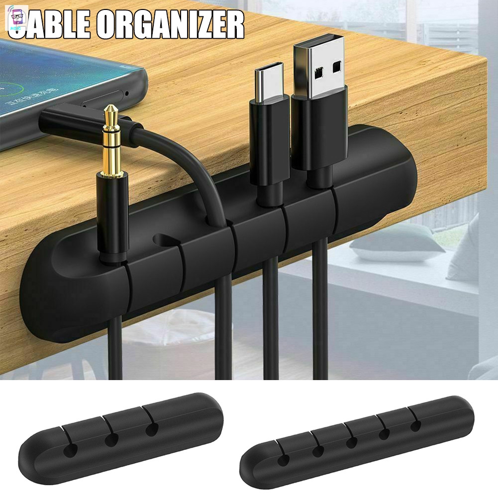 MG Cable Organizer Silicone USB Cable Winder Desktop Tidy Management Clips Desktop Cables Organizer 