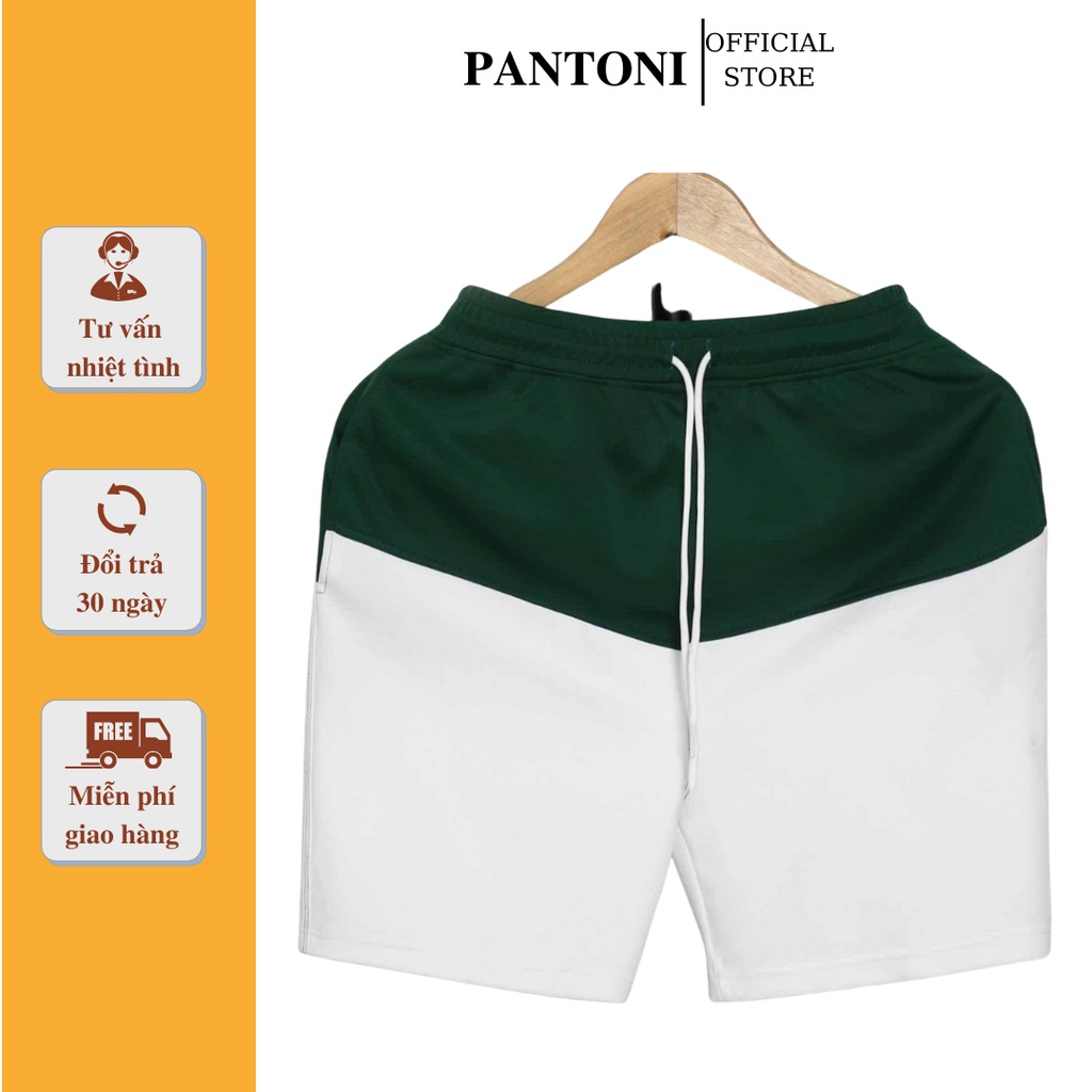 Quần short nam có túi cao cấp Pantoni, Quần sooc nam mặc nhà phối màu thoáng khí có dây rút (CP22)