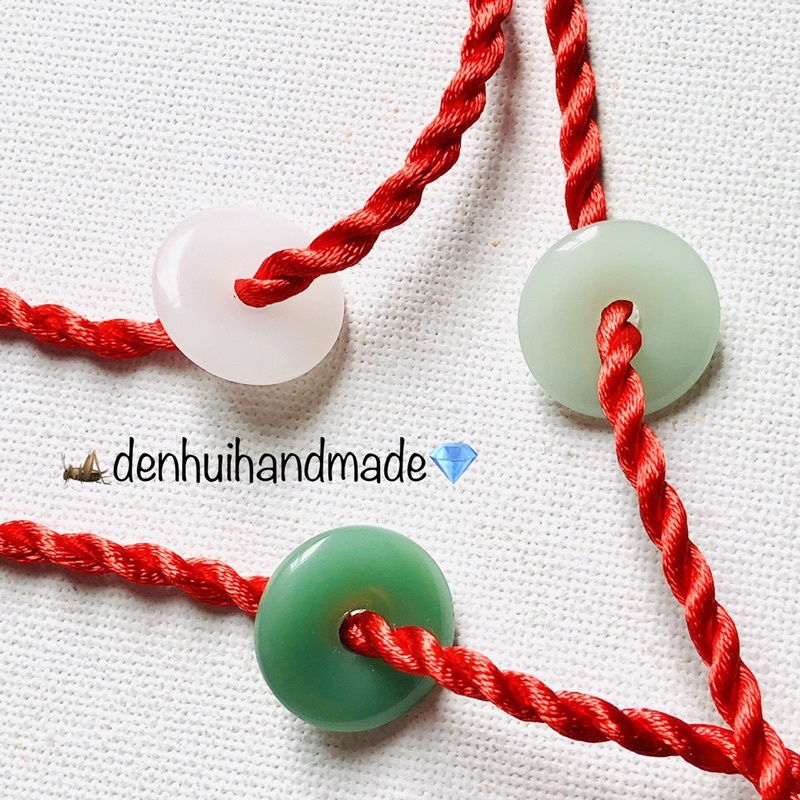 Vòng Tay Chỉ Đỏ Đính Thủy Tinh Giả Ngọc Phong Cách Cổ Xưa