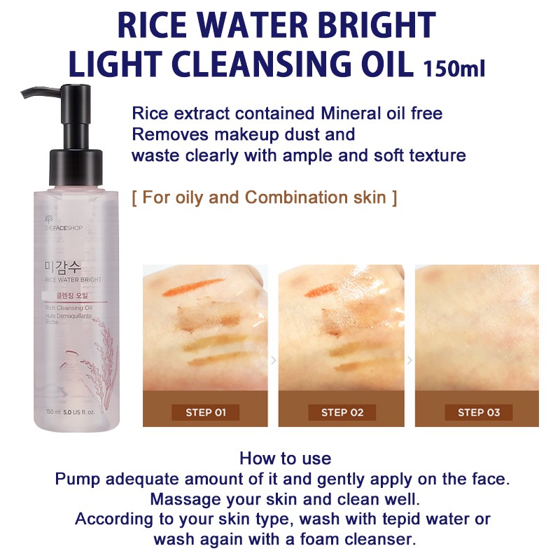 The Face Shop Rice Water Bright Cleansing Foam Cream Oil