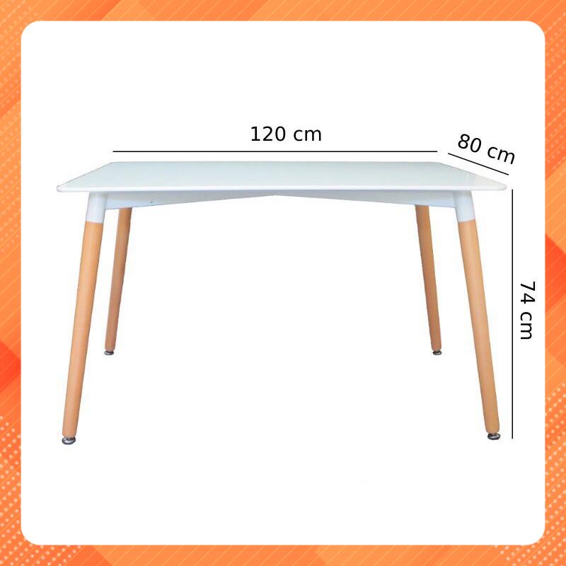 Bàn ăn eames chân gỗ nhập khẩu