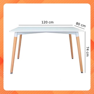 Bàn ăn eames chân gỗ nhập khẩu