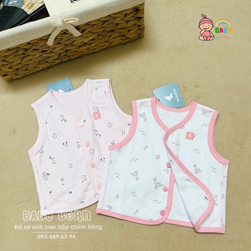 Áo gile cotton 2 lớp Mio mio dày dặn, mềm ấm cho bé