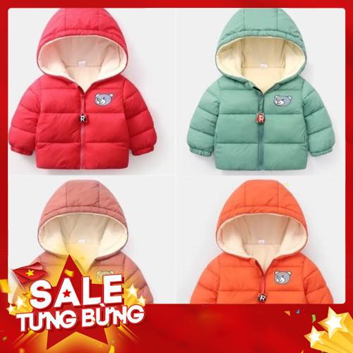 Áo phao gấu có mũ, lót nỉ hàng xuất Châu Âu siêu ấm áp cho bé yêu -Hàng nhập khẩu