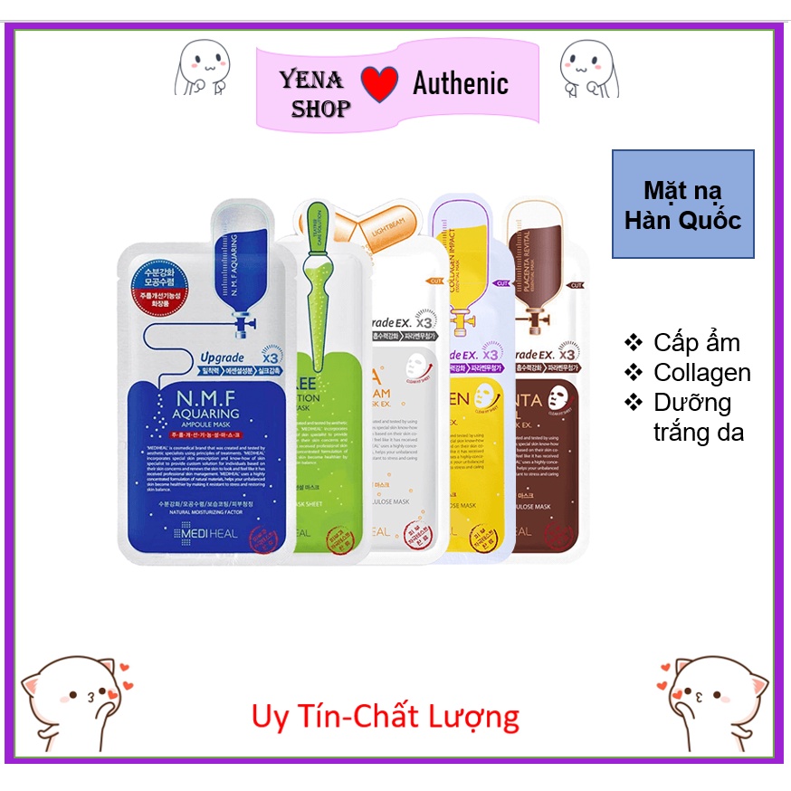 Mặt nạ giấy mediheal, mặt nạ dưỡng da dưỡng ẩm chống lão hóa cấp ẩm