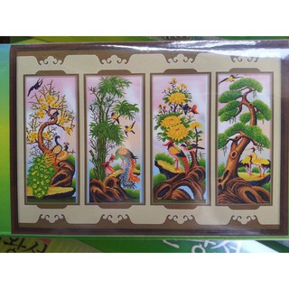 Tranh đính đá Tứ Quý H958 115x70cm