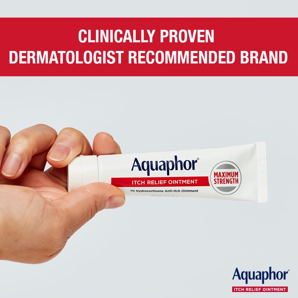 Aquaphor Itch Relief Ointment, 1% Hydroc0rtis0ne - Kem đa năng chống ngứa do chàm, nấm 28g