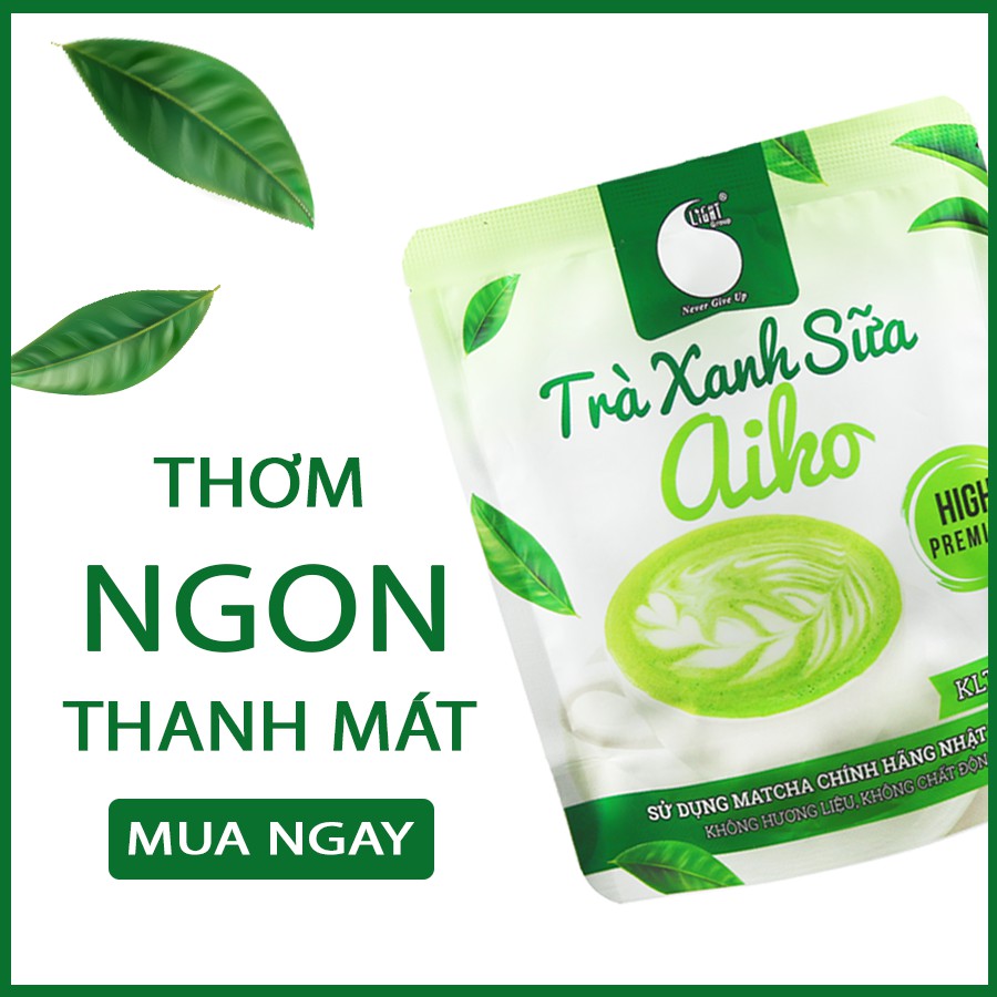 Combo 5 gói Bột trà xanh sữa Aiko, sử dụng matcha Nhật chính hãng, thơm ngon, tiện lợi - Gói 50g Light Coffee