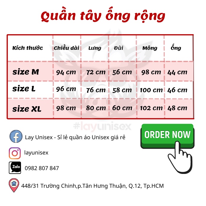 Quần Tây Nam Ống Suông Rộng Lưng Cao