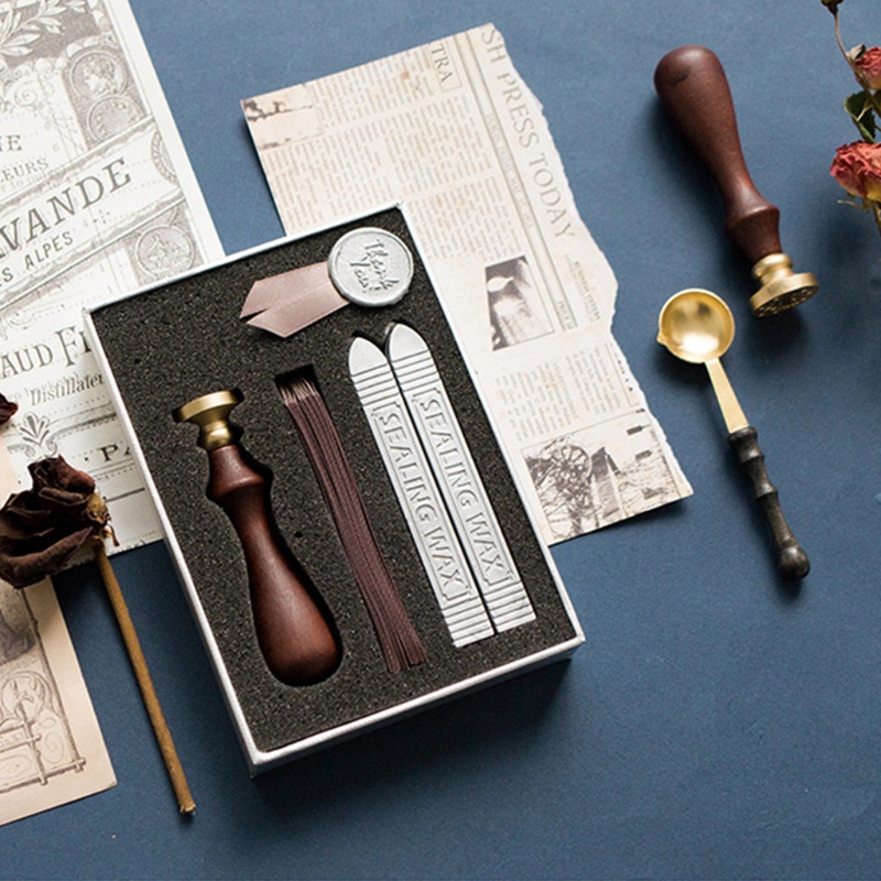 Bộ Dụng Cụ Đóng Dấu Sáp Niêm Phong Thiệp Thủ Công Diy