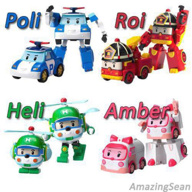 Hộp 4 Biệt Đội Poli Biến Hình Robot