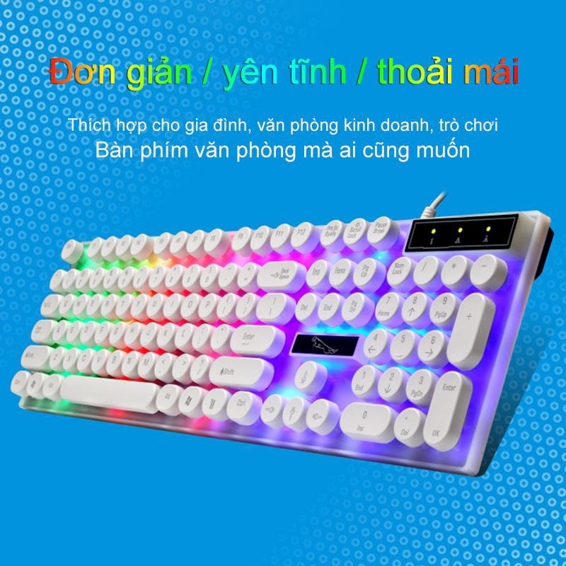 Bàn phím Punk G21 retro tròn keycap cơ có cảm giác phím backlight tròn Bàn phím chơi game usb [G21]