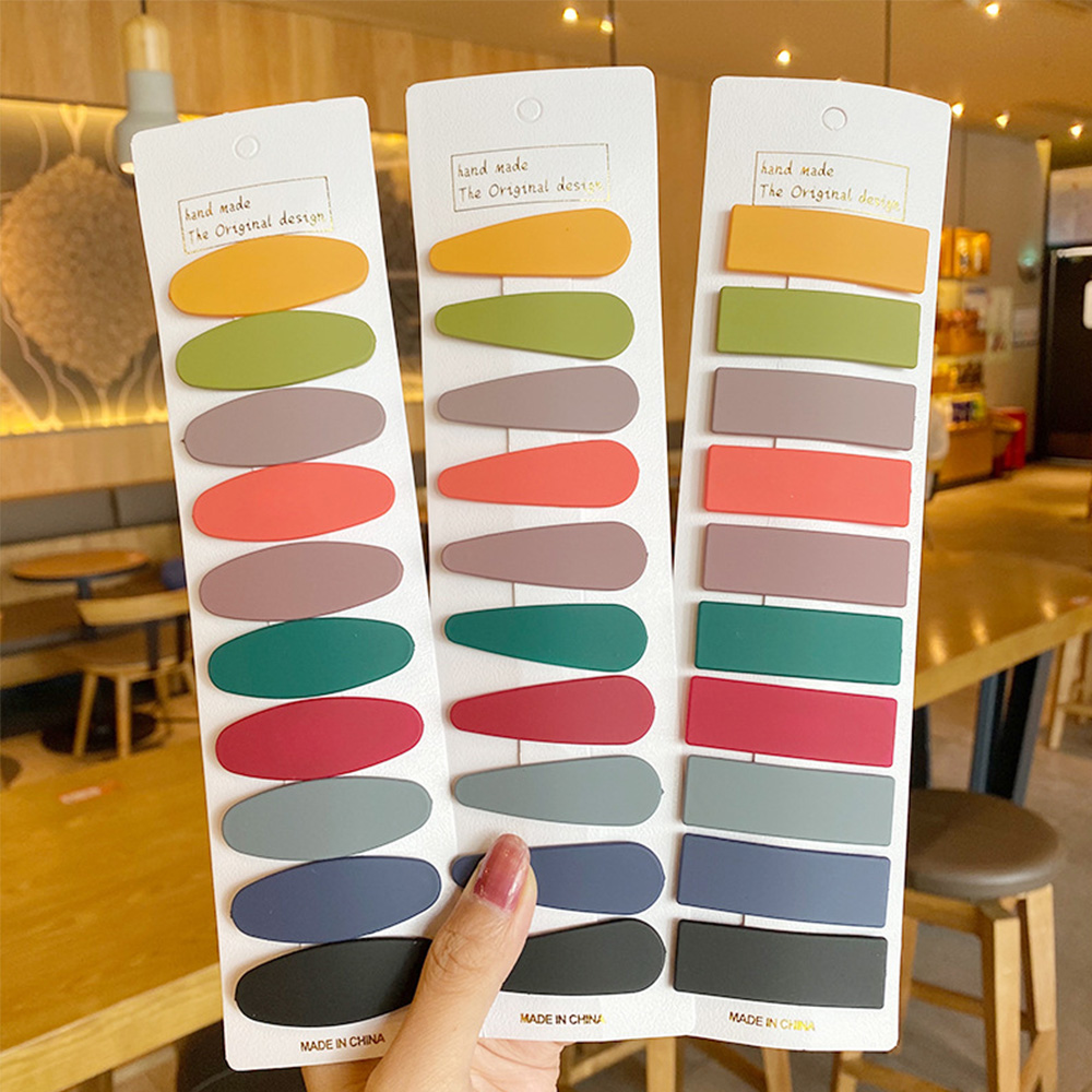 Kẹp Tóc Kim Loại Màu Trơn Phong Cách Hàn Quốc Cho Nữ