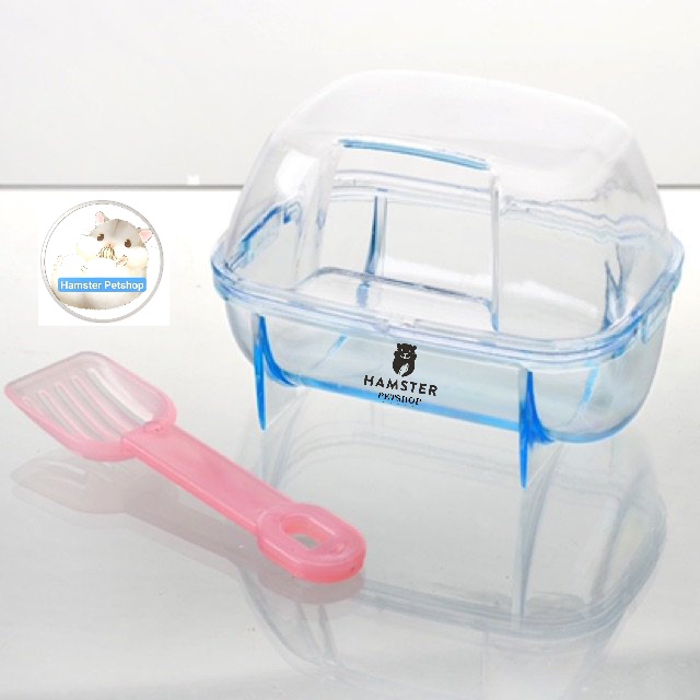 Nhà tắm mika trong suốt cho hamster winter white, robo, campell, bear( kèm thìa xúc)