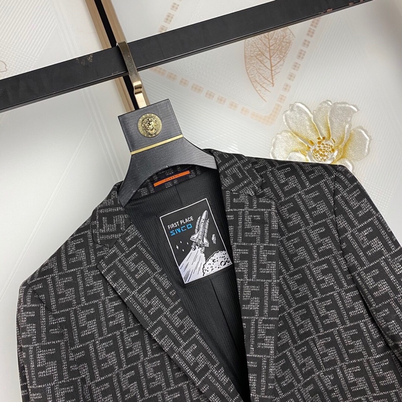 Áo khoác vest blazer nam Fendi FD họa tiết FD sang trọng lịch lãm 2021