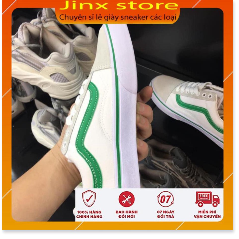 Rẻ vô địch - [Free ship ] Giày Sneaker Van Classic Cổ Thấp trắng kẻ xanh fullbox Jinx Store -Ax123 : 2021 ^ * " ' : '