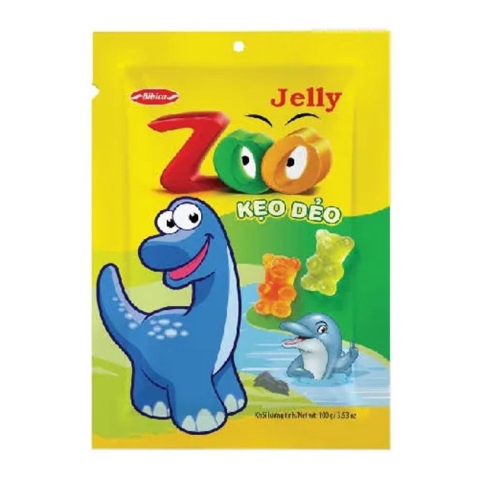 Kẹo dẻo hương trái cây Bibica Zoo Jelly gói 100g-200g-500g