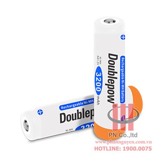[HÀNG CHÍNH HÃNG - MỚI 100%] 2 viên Pin sạc DoublePow 3200mA dung lượng cao, bền bỉ.