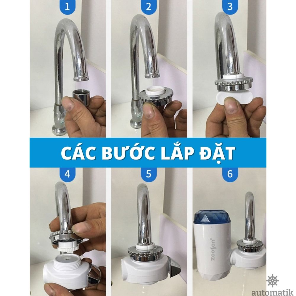 [KHỬ KHUẨN] Đầu Lọc Nước Trực Tiếp Tại Vòi, Vòi Lọc Rửa Chén Zoosen Tiện Lợi - Automatik