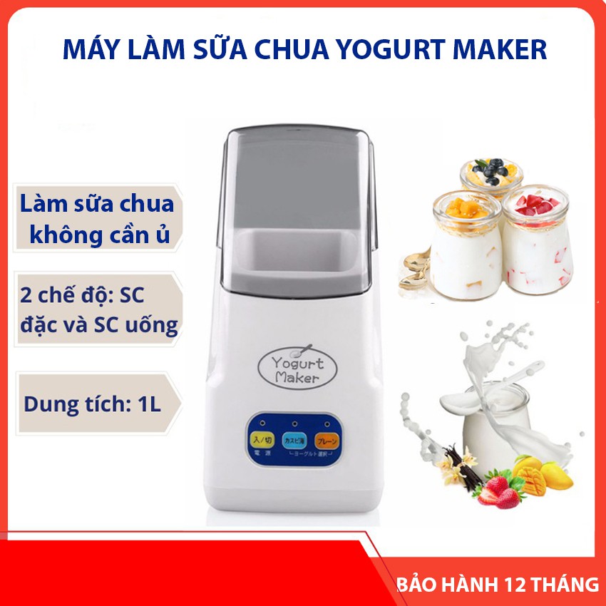 Máy làm sữa chua Yogurt Maker phiên bản mới nhất 2021 - Ưu đãi lớn khu mua kèm 12 hũ thủy tinh cao cấp chỉ 10k