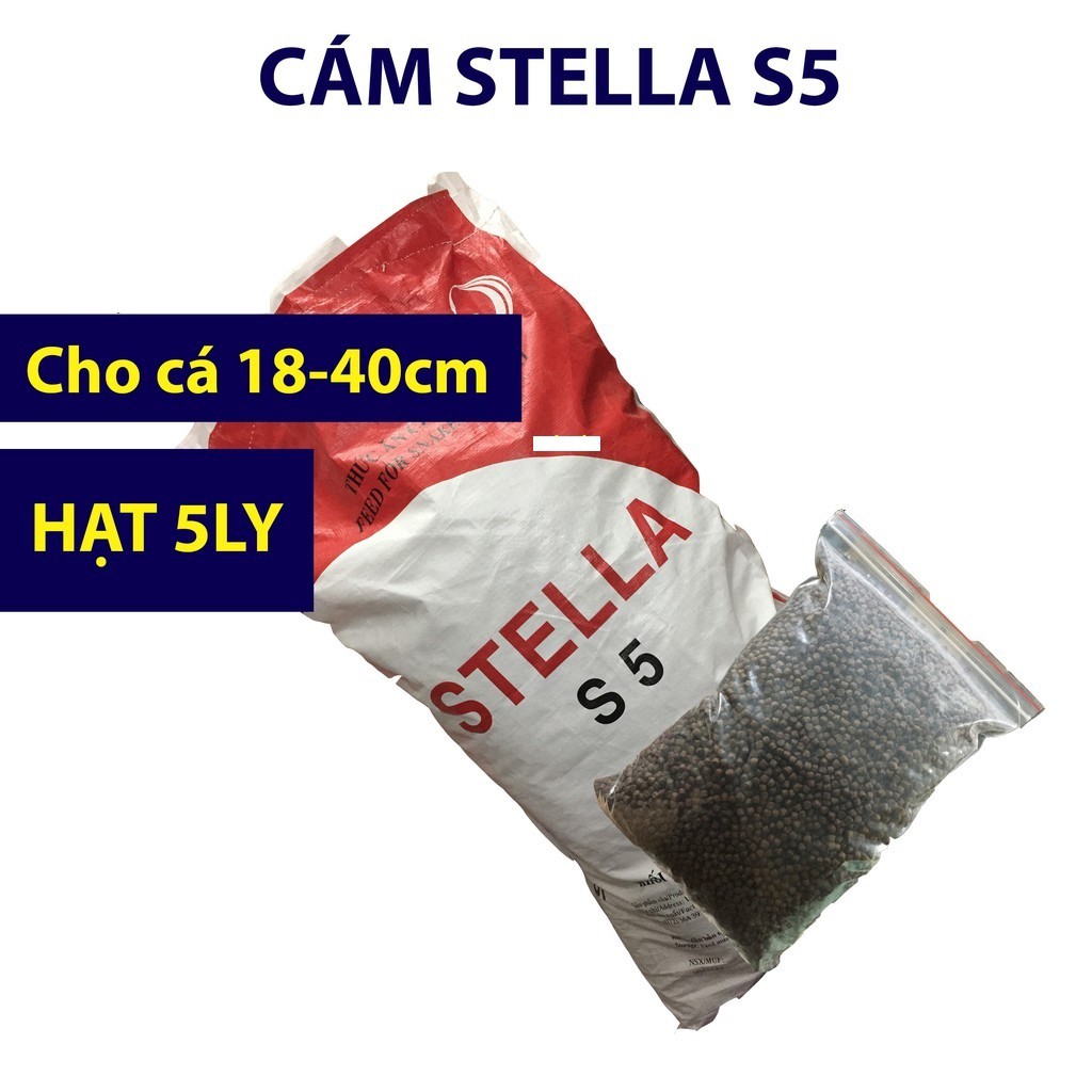 5kg Cám Stella dùng cho cá Koi ăn size s3 s5 s7 đóng túi zip