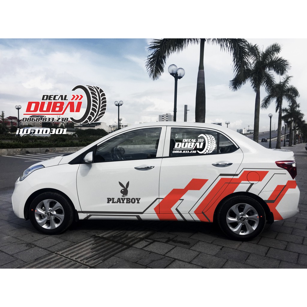 Tem dán sườn xe i10 sedan