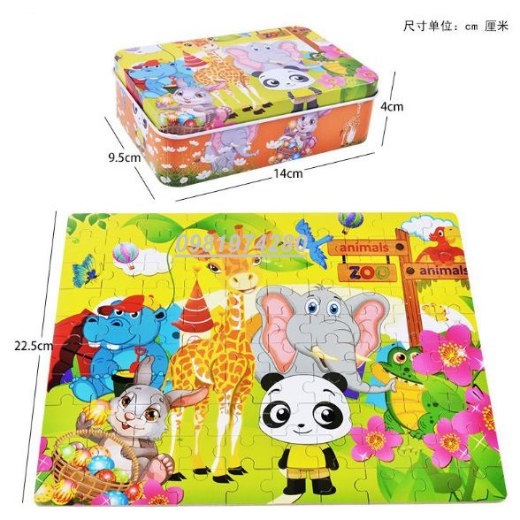 Ghép hình puzzle 100 mảnh hộp sắt