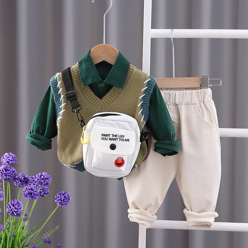 Set bộ 3 chi tiết hàng siêu cấp Quảng châu kèm túi ccho bé