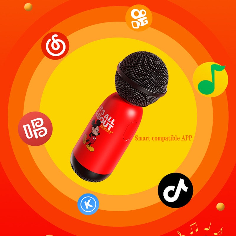 Micro Bluetooth Không Dây Nhỏ Gọn In Hình Mickey Hoạt Hình Disney Hỗ Trợ Hát Karaoke Tất Cả Các Thiết Bị
