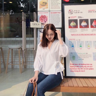 Áo Kiểu Hanbok Cột Nơ Eo xt