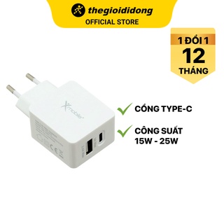 Adapter Sạc 2 cổng USB 2.4A Type C 3A Xmobile DS165X Trắng