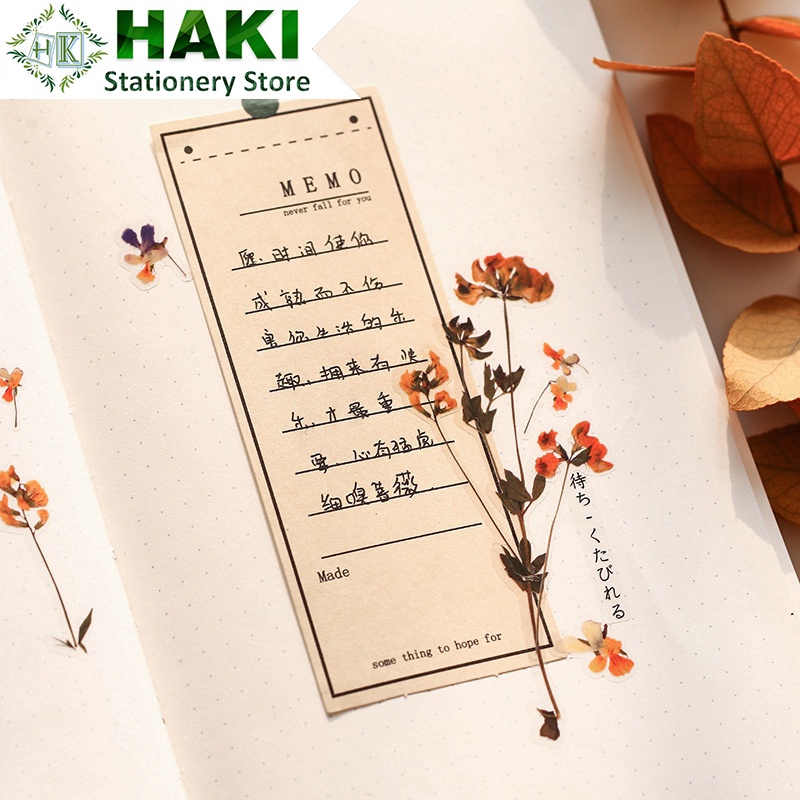 Hình dán sticker cute hoa lá HAKI trang trí sổ dễ thương đáng yêu dụng cụ văn phòng phẩm ST46