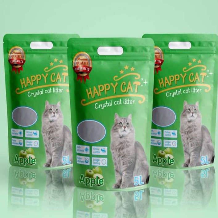 CÁT THUỶ TINH HAPPY CAT TÚI 5L KHỬ MÙI CHO MÈO