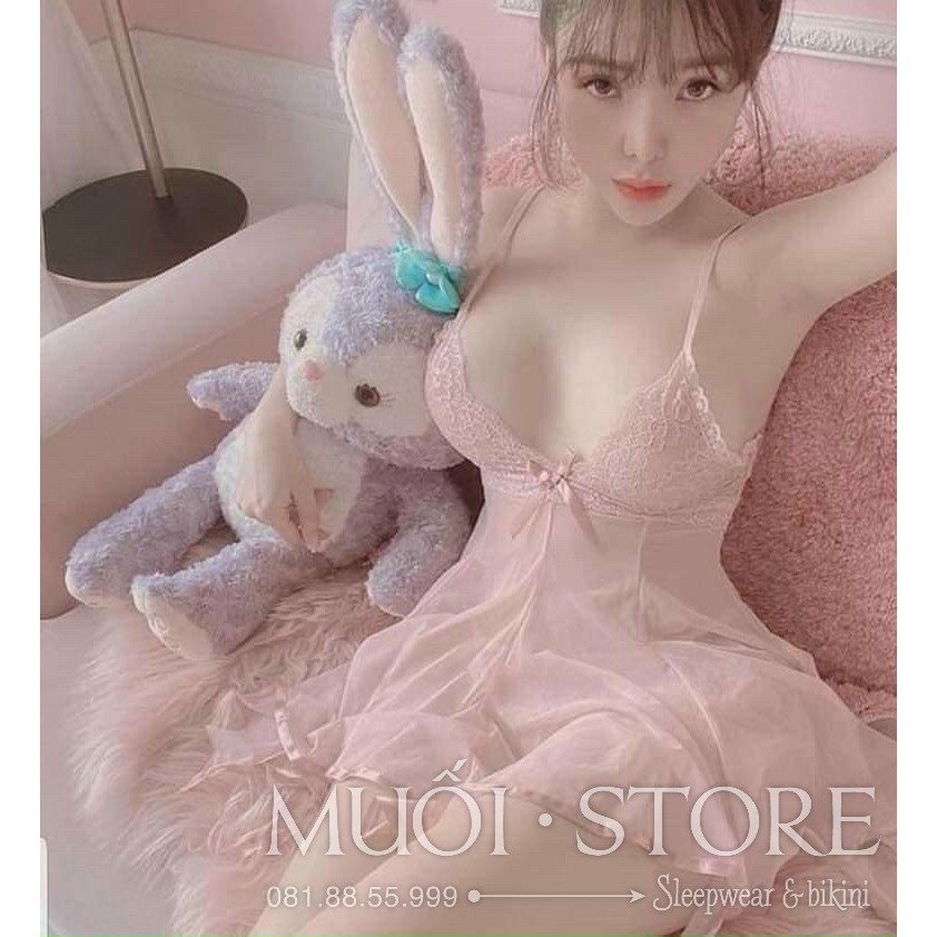 [Mã FAMARAL2 giảm 10K đơn 50K] SX 044 - Váy ngủ ren hồng vở đỗ hot 2021 QUẢNG CHÂU - Hàng có sẵn( video+ ảnh thật)