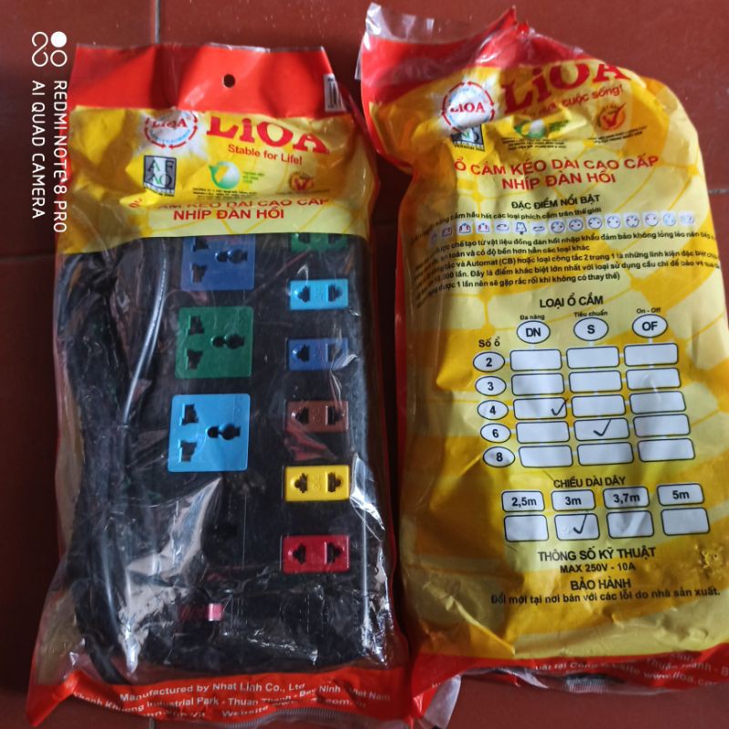 Ổ điện lioa 10 ổ cắm (4 ổ đa năng , 6 ổ 2 chấu)