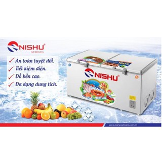 TỦ ĐÔNG NISHU 400 LÍT 2 NGĂN DÀN ĐỒNG NTD-488 NEW - Hàng chính hãng
