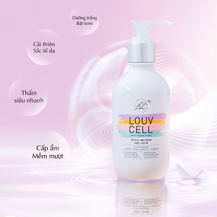 Body Lotion Dưỡng Thể Trắng Da LOUV CELL Crystal Whitening 250ml | BigBuy360 - bigbuy360.vn