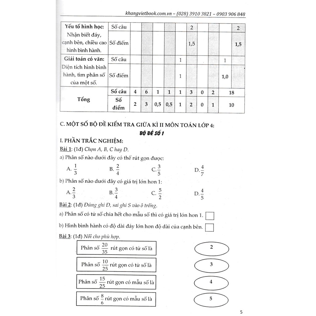 Sách - Bộ Đề Kiểm Tra Đánh Giá Năng Lực Học Sinh Lớp 4 Tập 2