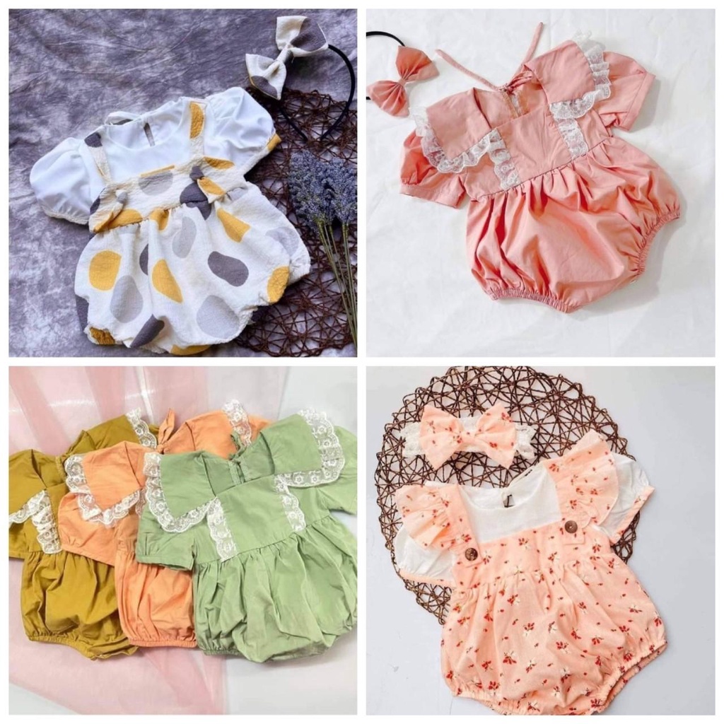 Xả Kho Body Ngắn Tay Kèm Nơ Xinh Xắn Dành Cho Bé Gái 4-10kg (Ảnh Thật- Hàng Đẹp Chuẩn Shop)