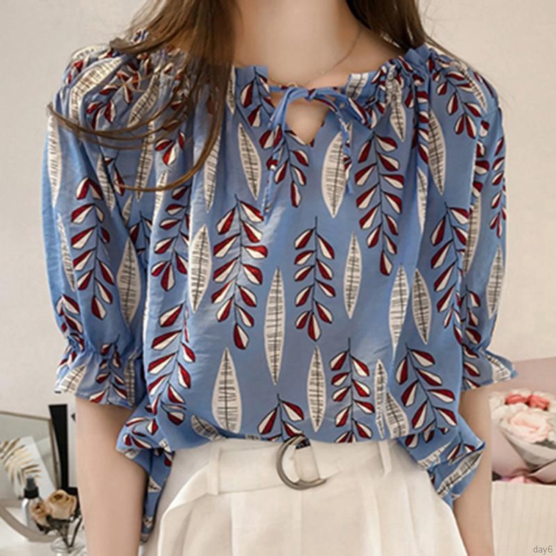 Áo chiffon Hàn Quốc hở vai họa tiết hoa thời trang cho nữ