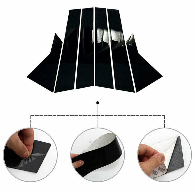 Bộ 6 Miếng Dán Màu Đen Bóng Dùng Trang Trí Cửa Sổ Xe Hơi Honda Civic Sedan 2022