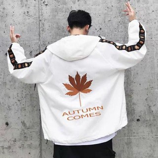 Áo khoác dù nam nữ có mũ, áo khoác dù họa tiết lưng Cờ Canada KD11