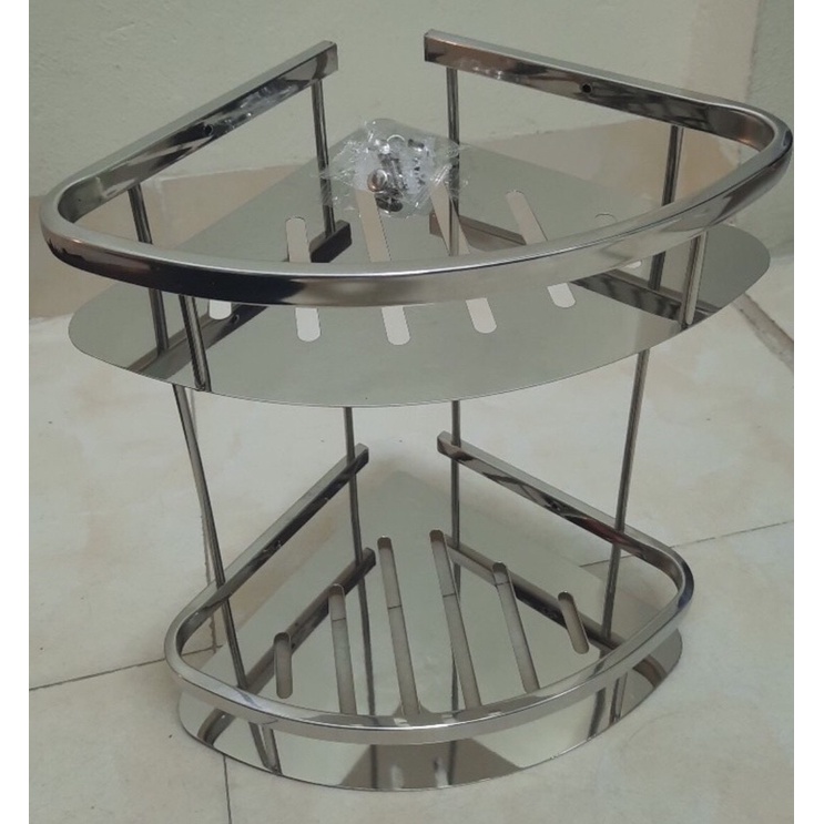 Kệ góc phòng tắm, kệ  inox 304 2 tầng đa năng nhà tắm, KG124, phòng bếp dùng để đồ xà bông, mỹ phẩm, gia vị…