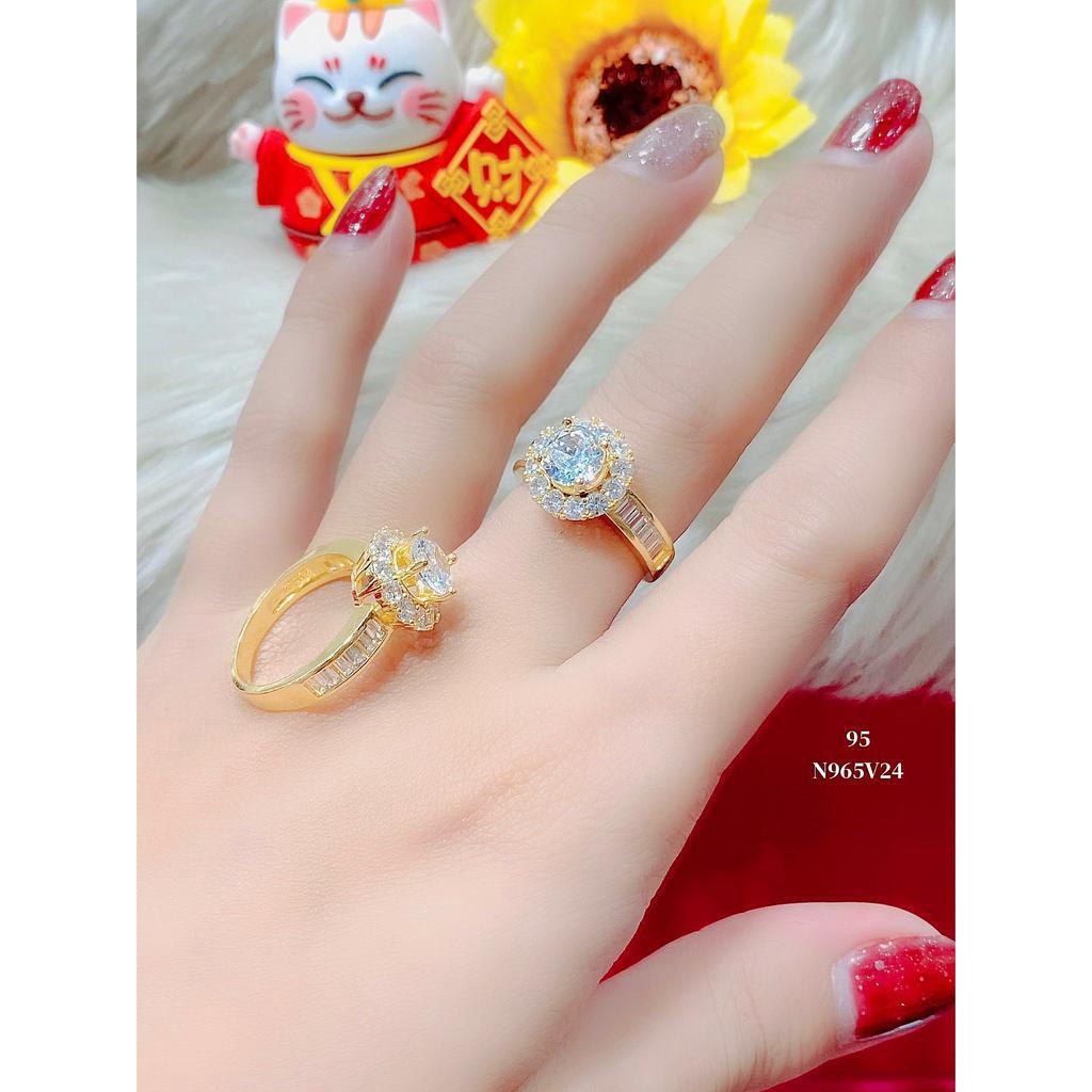 N965 Nhẫn nữ UHA mạ vàng 18k đính đá CZ - Trang Sức UHA