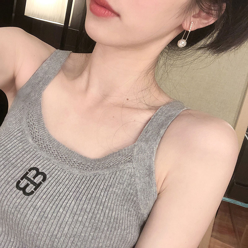 SUXI Đầm Dệt Kim Hai Dây Màu Trơn Thời Trang Mùa Hè Cho Nữ