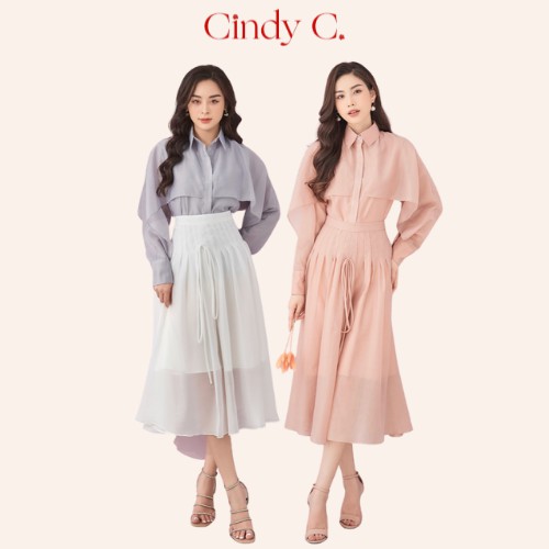 Áo và chân váy Elean CINDY C kiểu dáng thanh lịch, dịu dàng S21547 / S21516