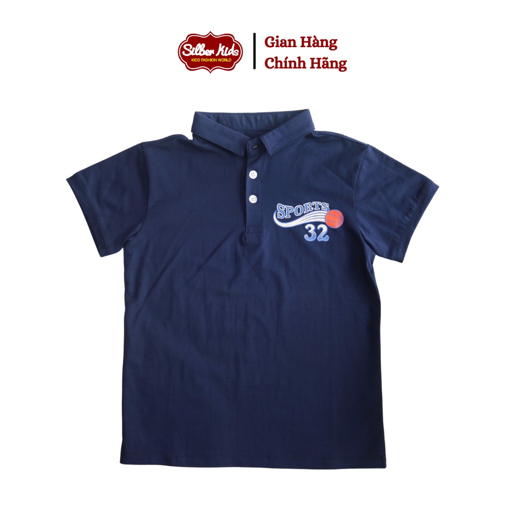 [Mã BMBAU50 giảm 7% đơn 99K] Áo Polo Bé Trai 15-30kg In Sport32 Cotton Chun 4 Chiều SILBER KIDS